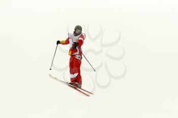 Royalty Free Photo of a Skier in the Air