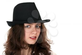 Royalty Free Photo of a Woman in a Hat