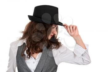 Royalty Free Photo of a Woman in a Hat