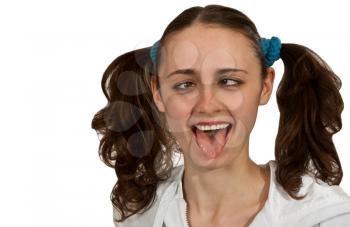 Royalty Free Photo of a Girl With Pigtails