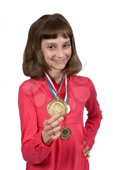 Royalty Free Photo of a Girl With Medals