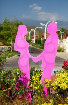 figurines of lovers in the Botanical Garden Royal Flora Ratchaphruek, Chiang mai, Thailand 