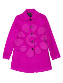 New female fashion purple coat. Isolate on white.