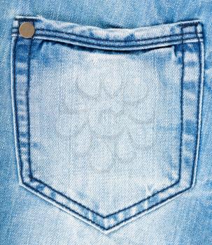 light blue jeans pocket close up