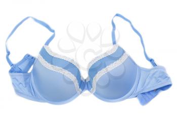 Blue bra isolated on white background
