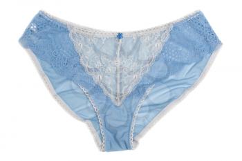 Blue fishnet panties. Isolate on white.
