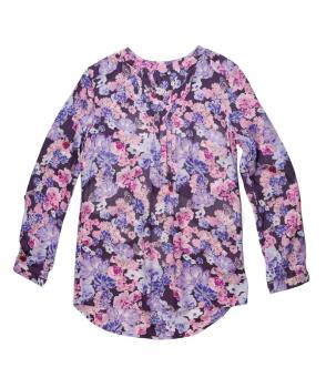Women's blouse with floral pattern. Isolate on white.