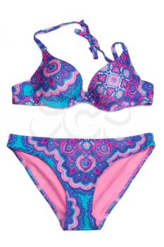 Blue and pink swimsuit fashion. Isolate not white.
