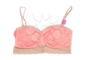 Pink bra, isolate on a white background.