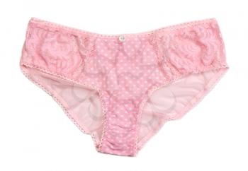 Pink satin panties. Isolate on white.