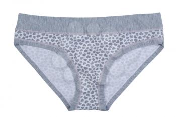 Grey simple Cotton panties. Isolate on white