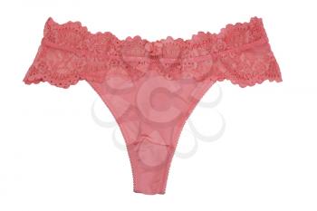 Pink fishnet panties isolate on white