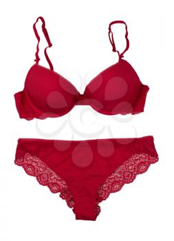 Set of red lingerie, isolate on a white background
