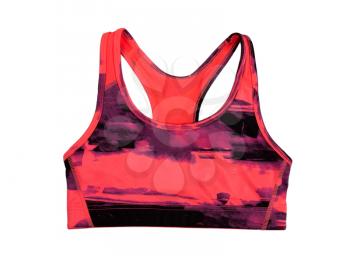 Red sports bra. Isolate on white.