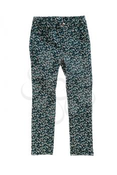 Pants with a flower pattern. Isolate on white.