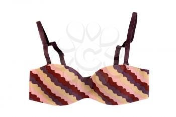 Brown bra with pattern. Isolate on white.