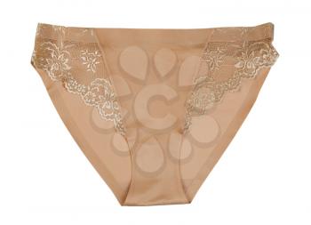 Beige women's panties. Isolate on white background.
