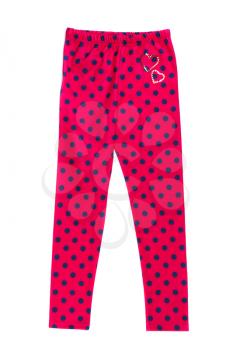 Red tights with polka dots. Isolate on white.