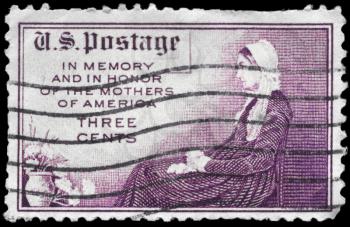 Royalty Free Photo of a 1934 US Stamp With an Adaptation of Whistler's, Portrait of his Mother, Mothers of America Issue
