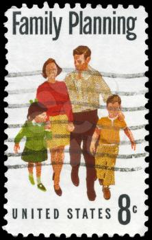 Royalty Free Photo of 1972 US Stamp Shows the Family Planning