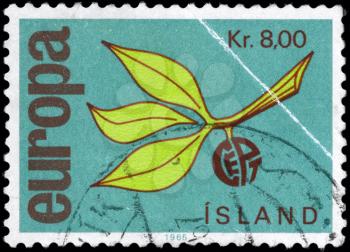 ICELAND - CIRCA 1965: A Stamp printed in ICELAND shows the Europa Issue, from the series Common Design Type, circa 1965