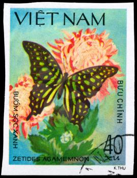 VIETNAM - CIRCA 1983: A Stamp printed in VIETNAM shows image of a Butterfly with the description Zetides agamemnon, series, circa 1983
