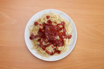 Royalty Free Photo of a Plate of Spaghetti