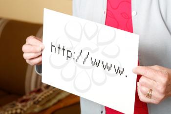 Royalty Free Photo  Holding an Internet Sign