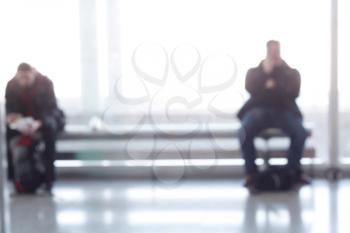 Royalty Free Photo of People Waiting in an Airport