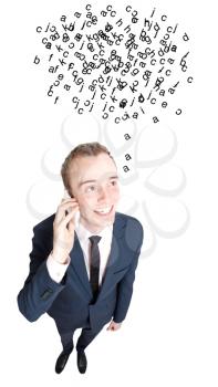 Royalty Free Photo of a Businessman Talking on a Cellphone