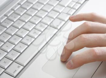 Royalty Free Photo of a Person Using a Computer