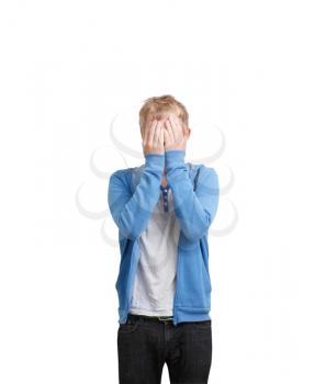 Royalty Free Photo of a Person Covering Their Face