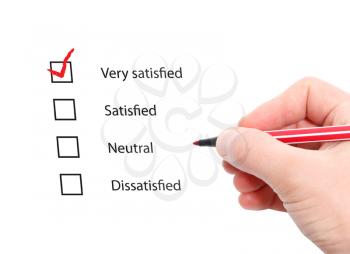 Royalty Free Photo of a Person Completing a Survey