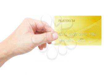 Royalty Free Photo of a Person Holding a Credit Card