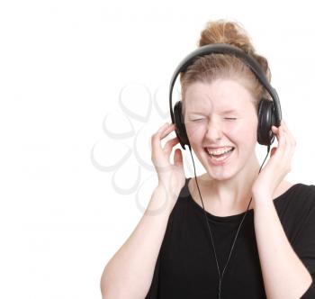 Royalty Free Photo of a Woman Listening to Music