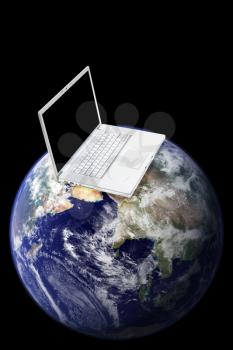 Royalty Free Photo of a Laptop With an Earth
