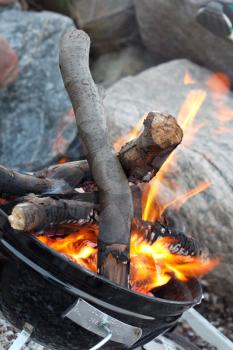 Royalty Free Photo of an Outdoor Fire