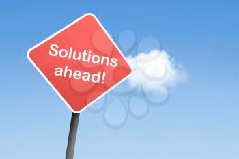 Royalty Free Photo of a Solutions Ahead Sign