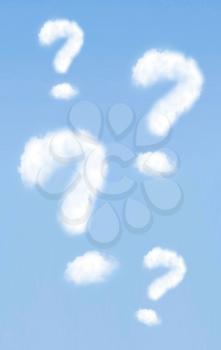 Royalty Free Photo of Question Mark Clouds