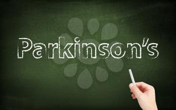 Parkinsons written on a blackboard