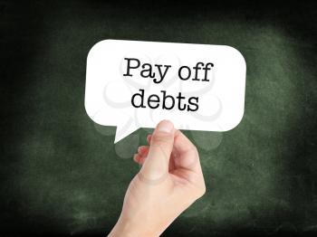 Debt written on a speechbubble