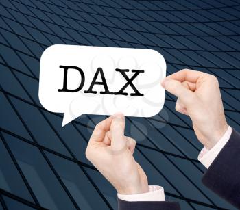 DAX written in a speechbubble