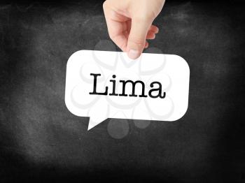 Lima written on a speechbubble