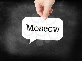 Moscow written on a speechbubble