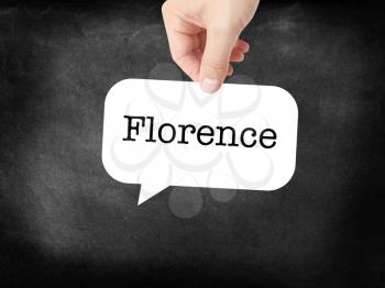 Florence written on a speechbubble