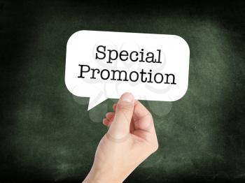 Special Promotion written on a speechbubble
