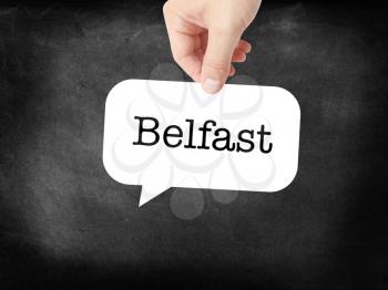 Belfast - the city - written on a speechbubble