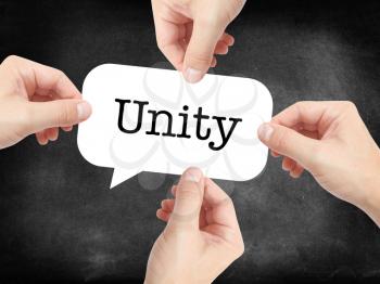 Unity written on a speechbubble