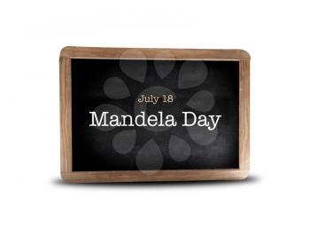 Mandela day on a blackboard