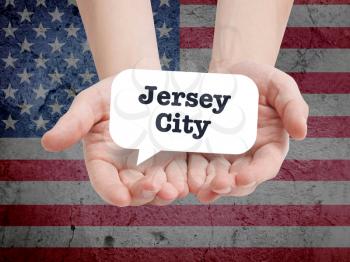 Jersey City written in a speechbubble